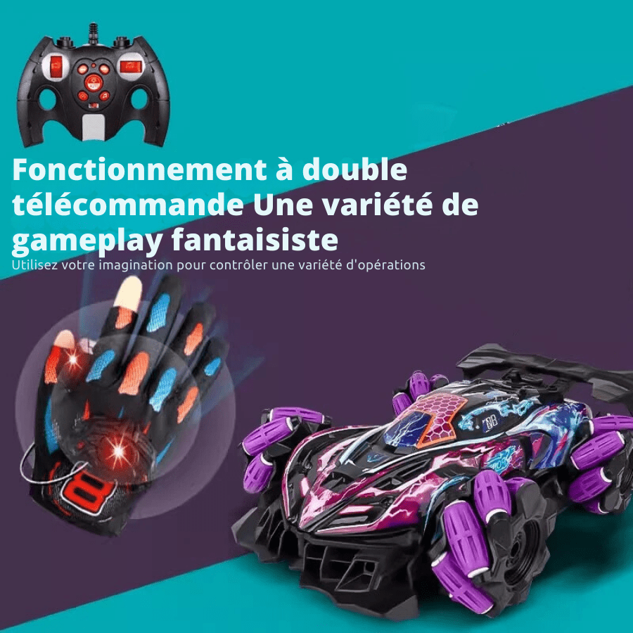 Voiture Télécommandée Tout-Terrain avec Gant Gestuel - Cascade 360°, Rotation et Drift | APEX RC