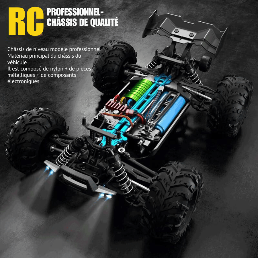 Voiture Télécommandée Turbo Raptor 70Km/h – Tout Terrain Haute Vitesse | APEX RC