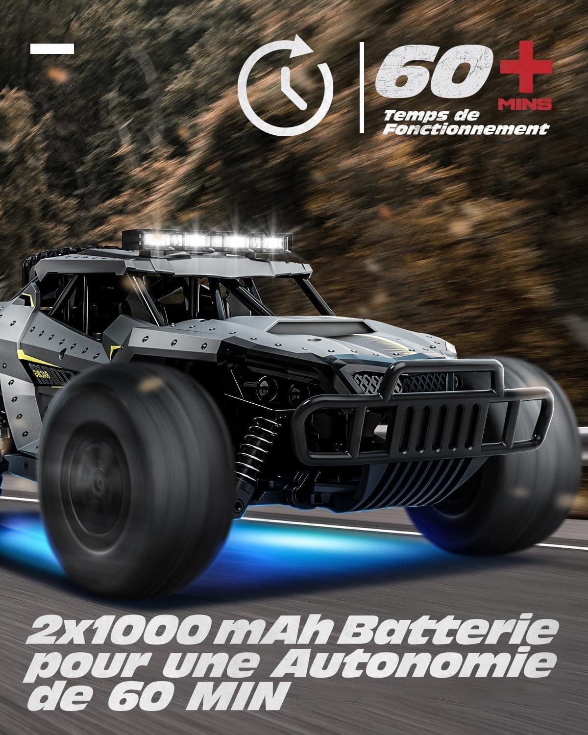 Voiture Télécommandée RC Tout-Terrain Autonomie 60 Min LED | APEX RC