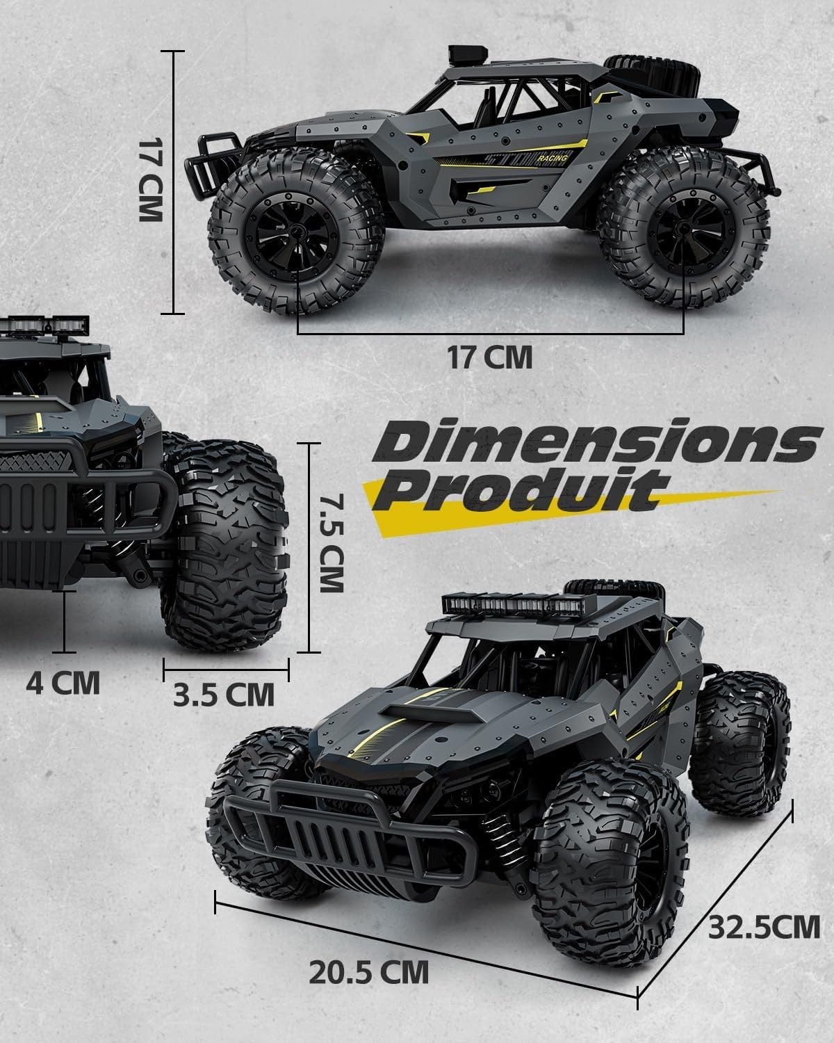 Voiture Télécommandée RC Tout-Terrain Autonomie 60 Min LED | APEX RC